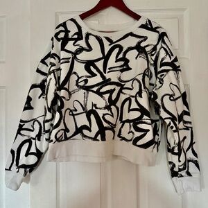 Anthropology Graphic Heart Sweat Shirt XL